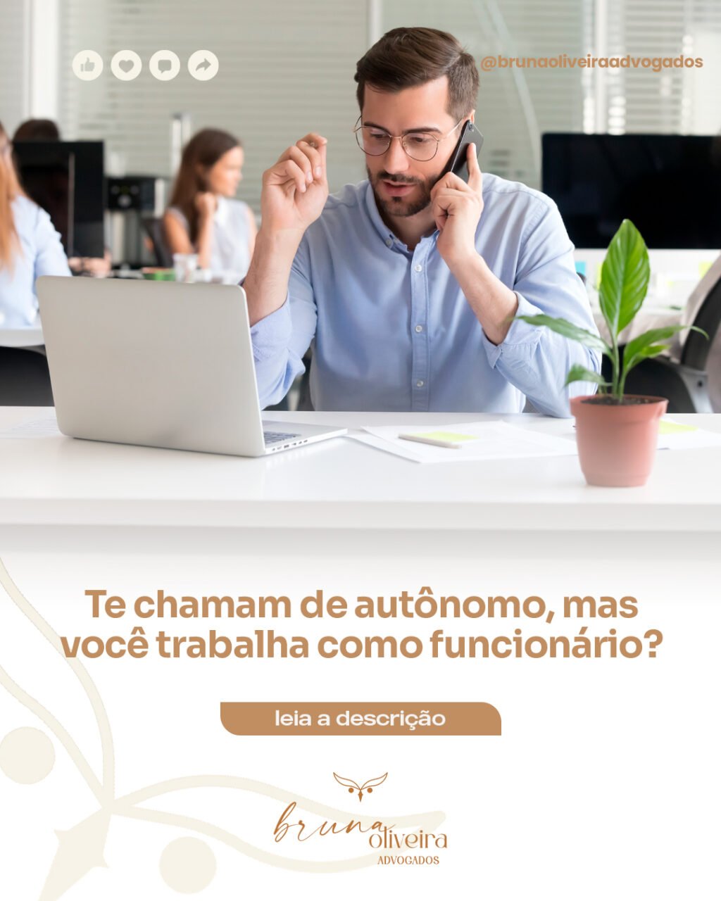 Instagram post from brunaoliveiraadvogados. This post is in position 0.